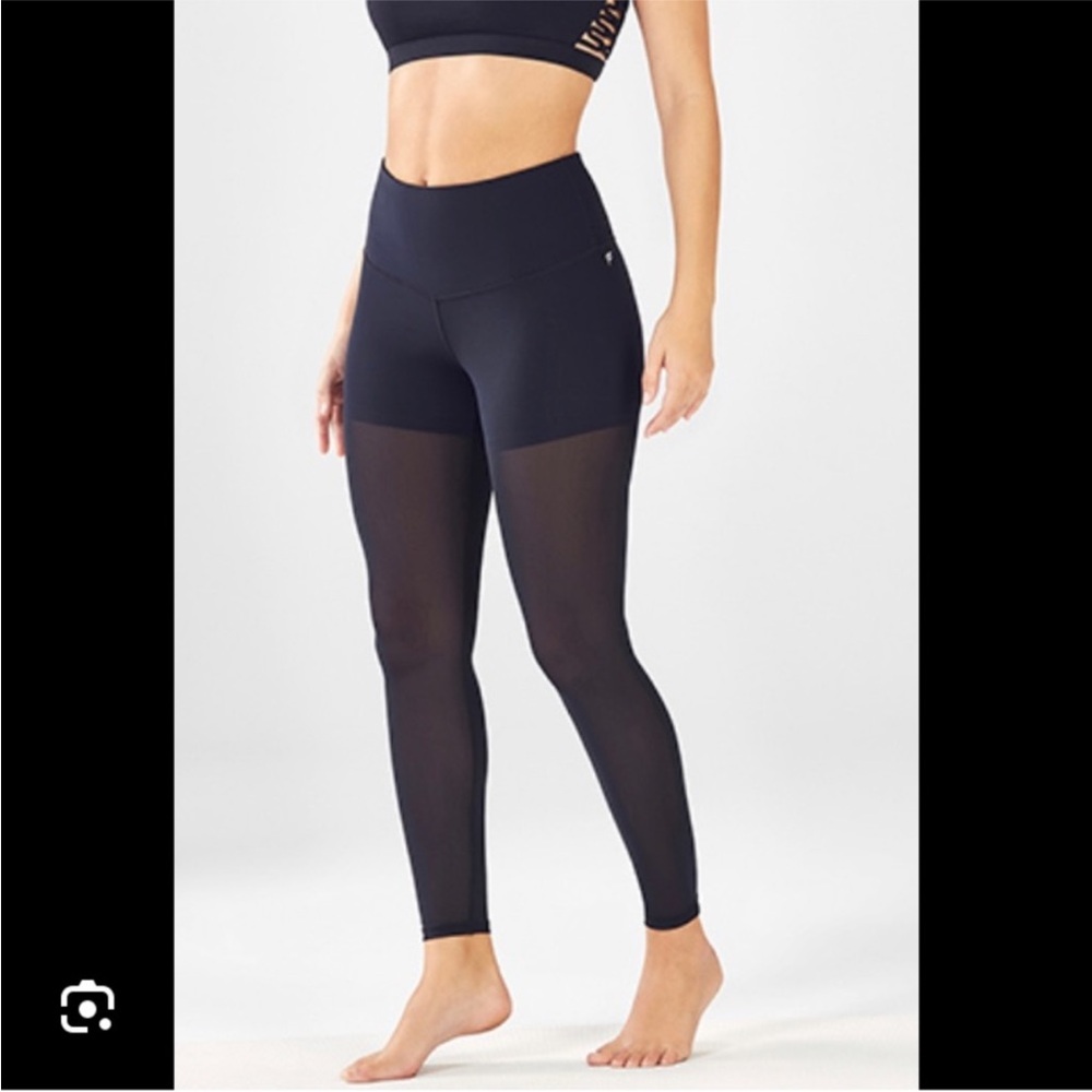 SOLD* Fabletics Powerhold Leggings Mesh Shorts - Black